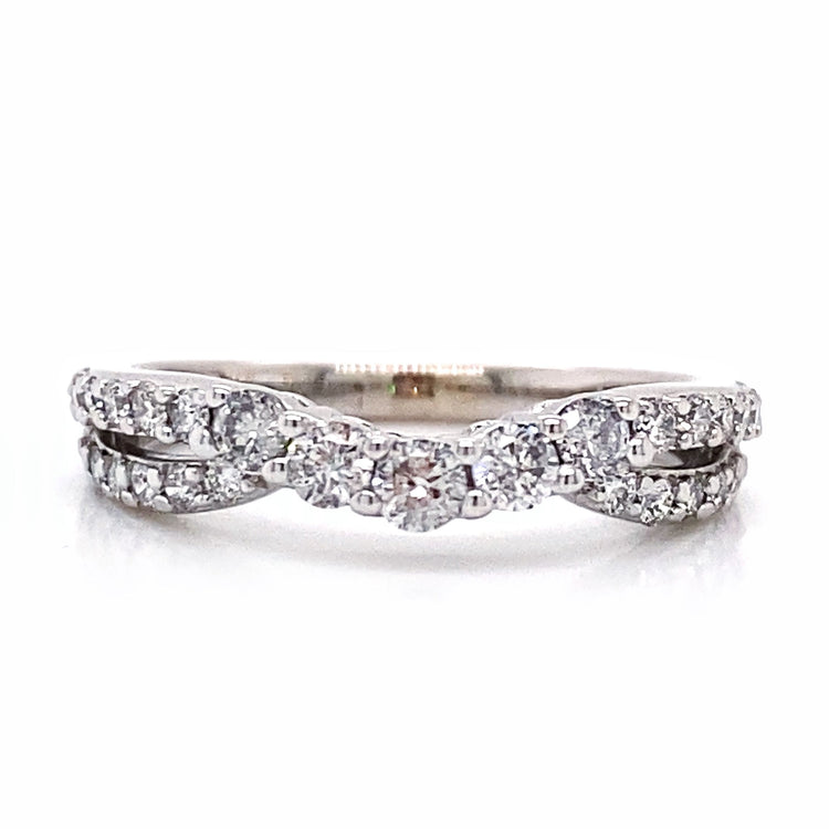 Layered Curved Diamond Band