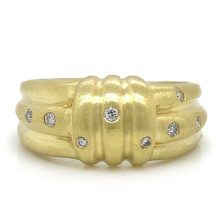 Sandblast Finish Diamond Ring