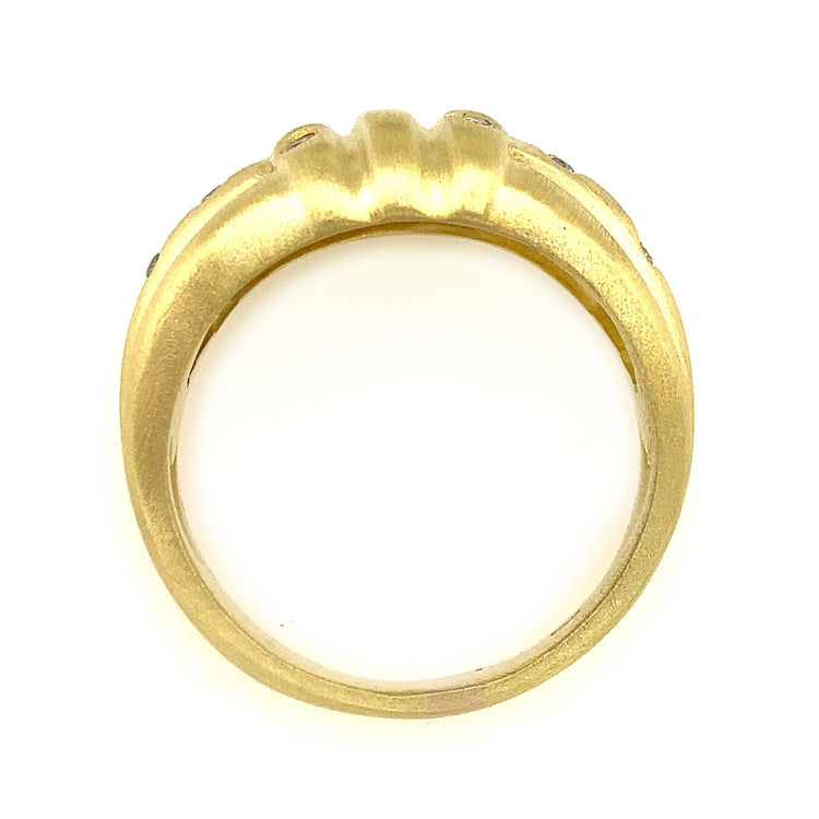 Sandblast Finish Diamond Ring