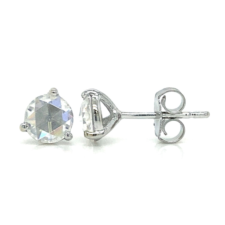 Rose Cut Moissanite Studs