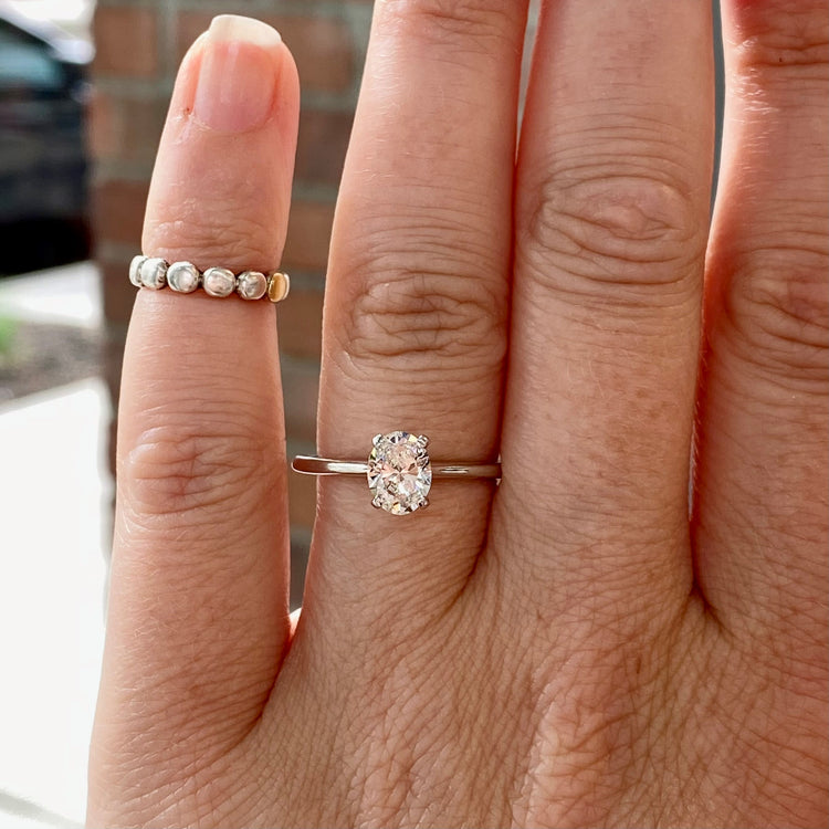 Oval Diamond Solitaire Ring