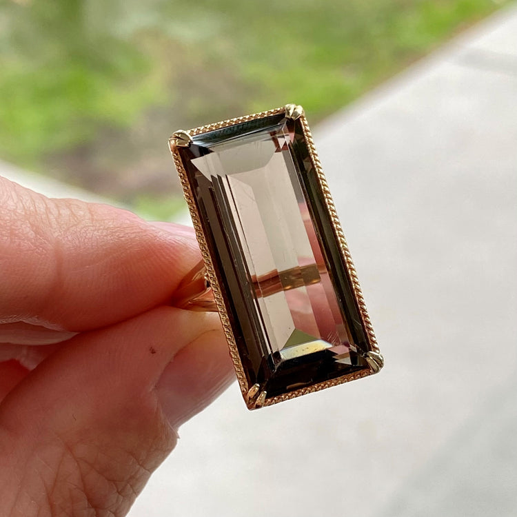 Oversized Smokey Quartz Ring