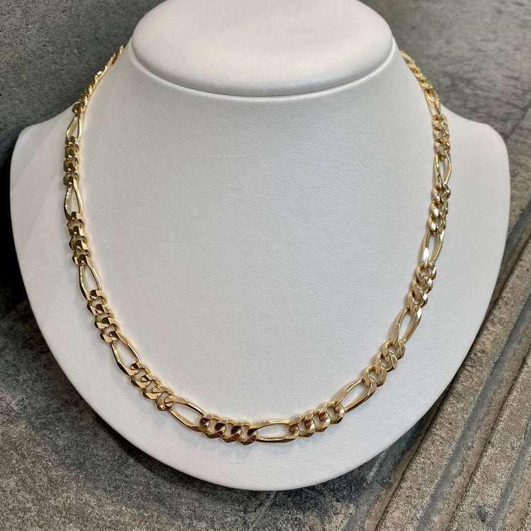25 Inch Figaro Gold Chain