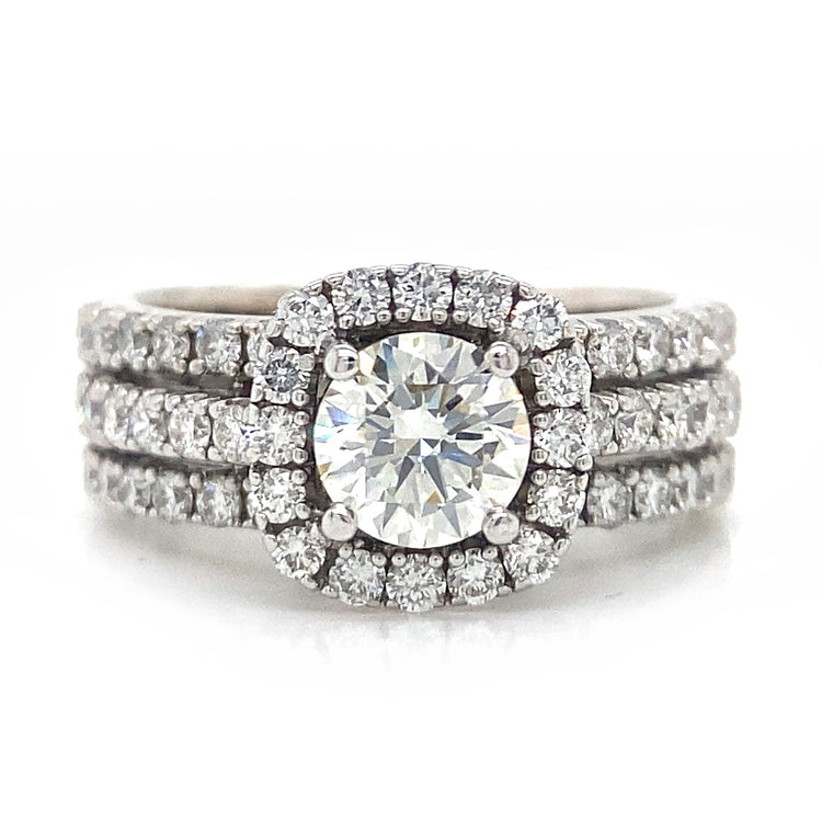 2.11TCW Diamond Halo Ring