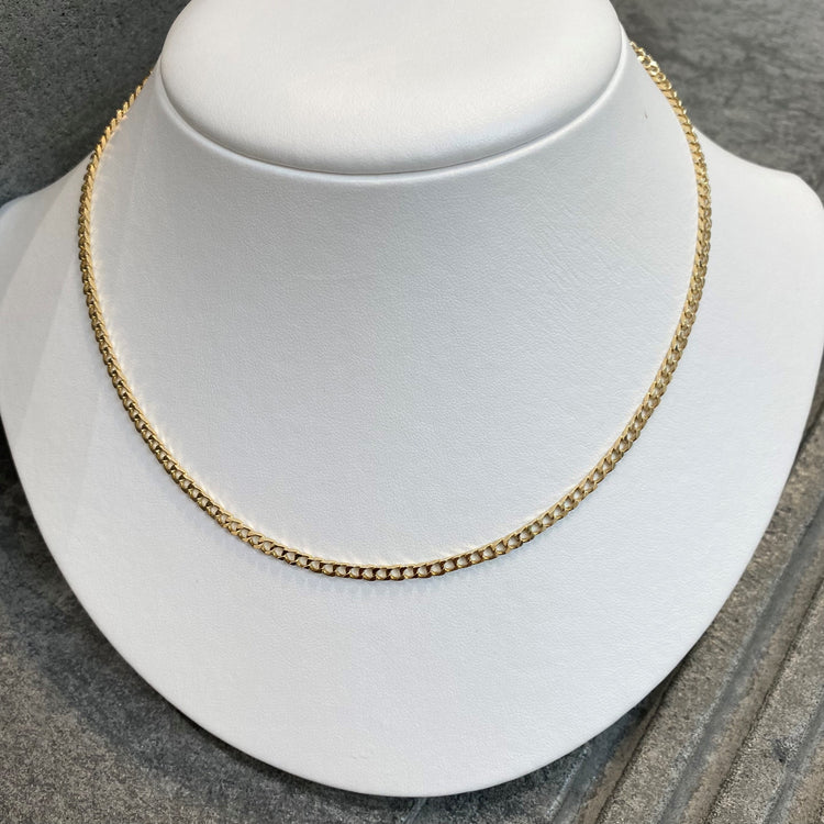 18 Inch Curb Gold Chain