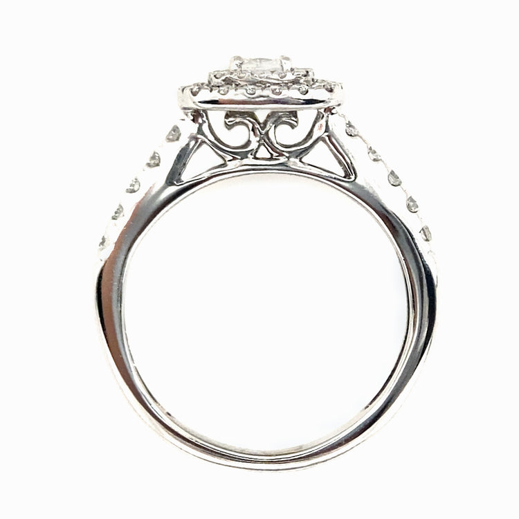 White Gold Double Halo Diamond Ring