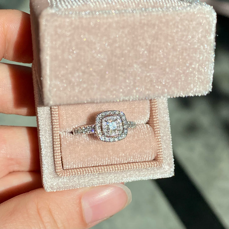 White Gold Double Halo Diamond Ring