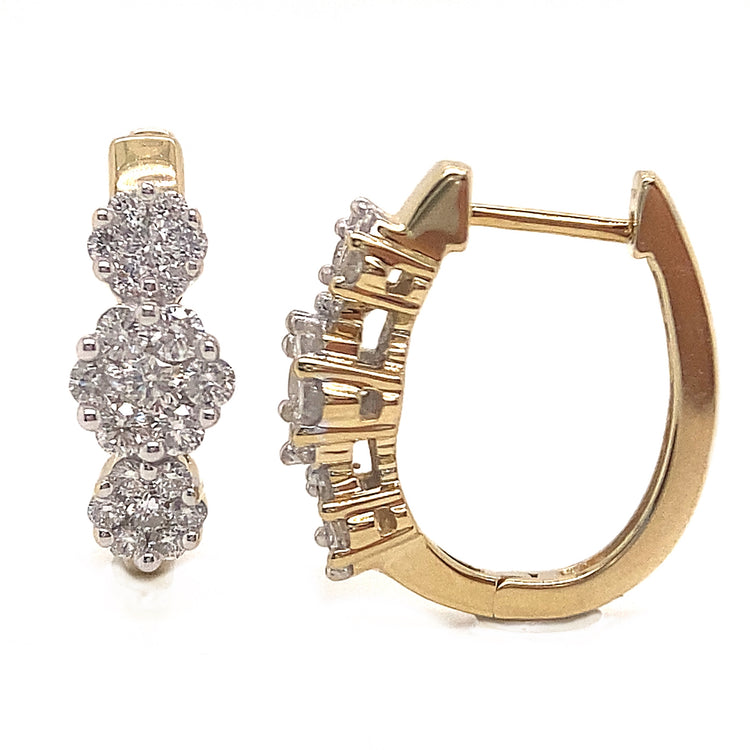 14K Yellow Gold Diamond Earrings