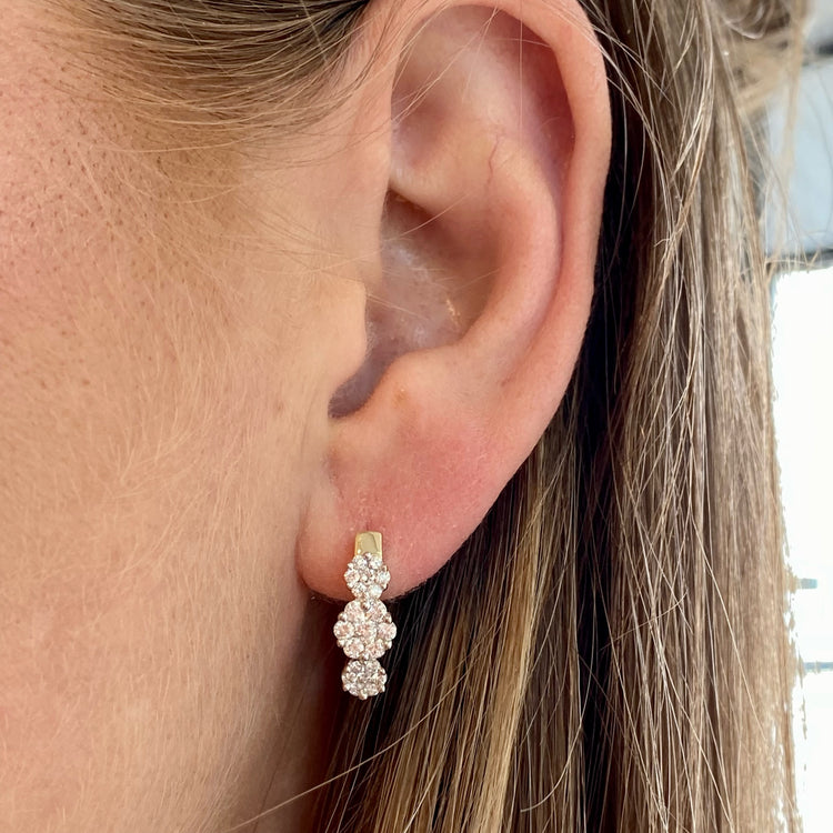 14K Yellow Gold Diamond Earrings