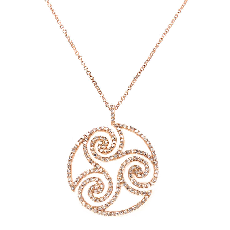 Rose Gold Swirl Diamond Necklace By EFFY