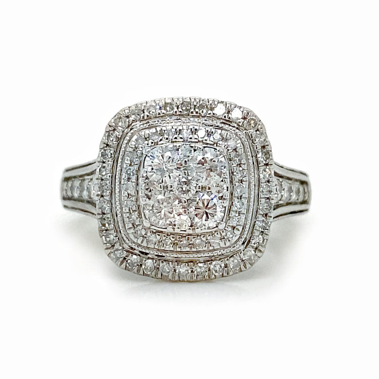 Double Halo Diamond Ring