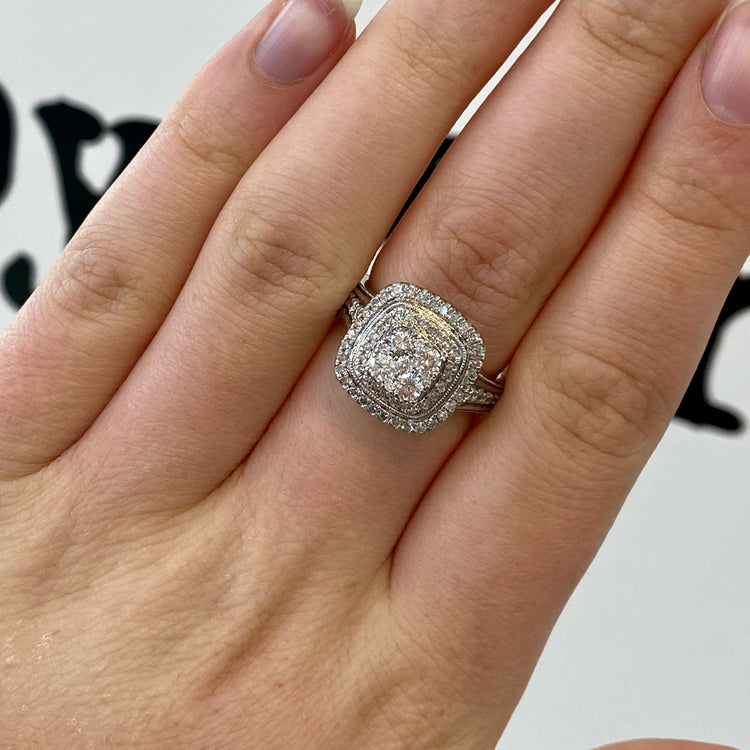 Double Halo Diamond Ring