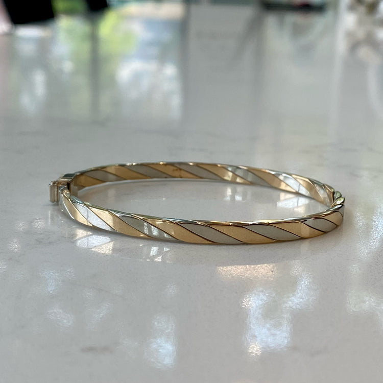 Two Toned Twist Bangle