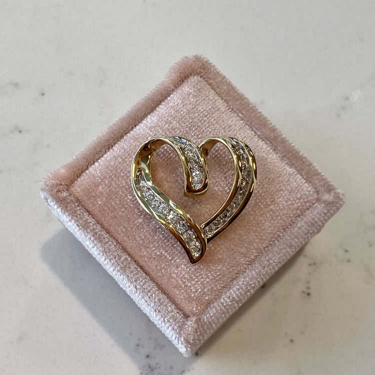 Diamond Heart Slide Pendant