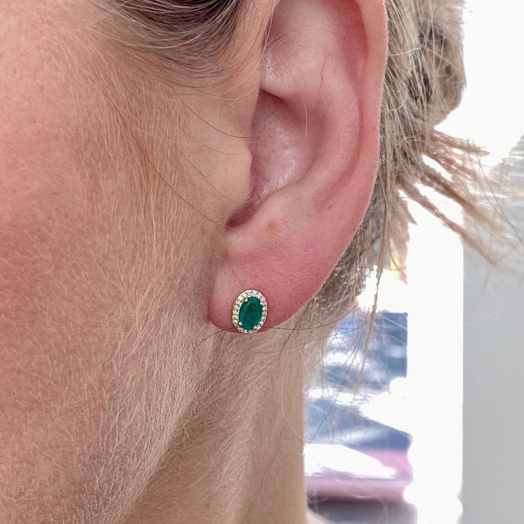 Emerald & Diamond Earrings