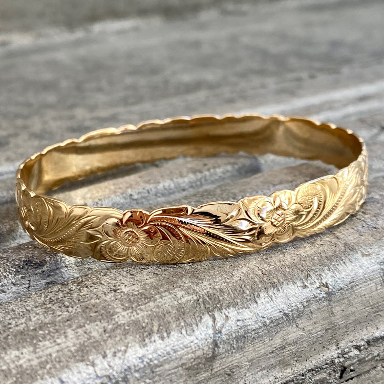 Oval Floral Bangle