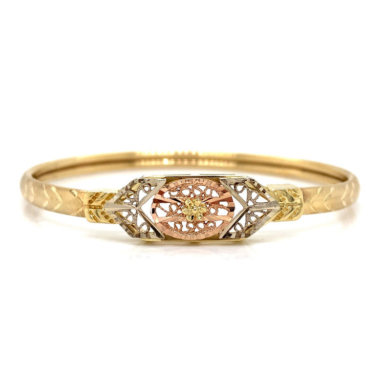 Diamond Cut Filigree Bangle