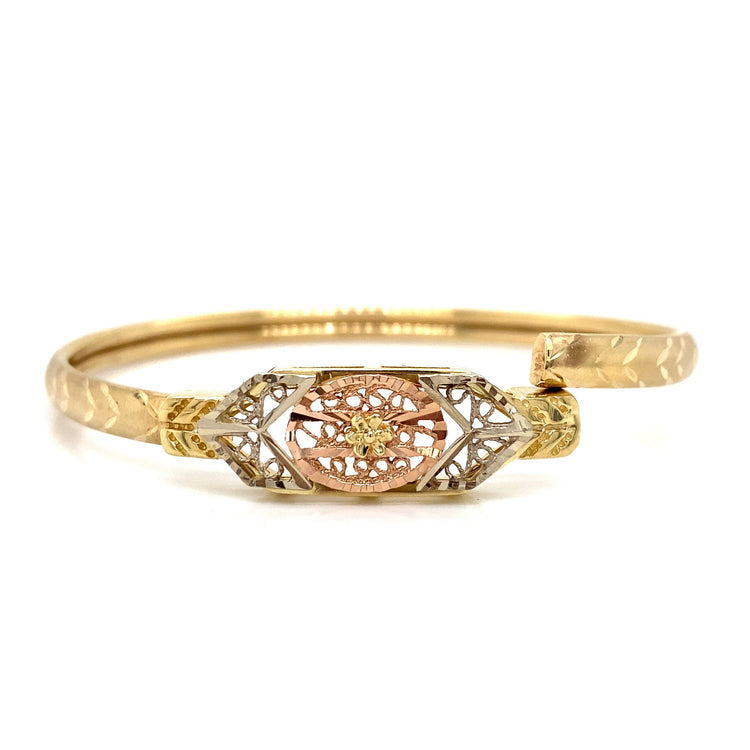 Diamond Cut Filigree Bangle