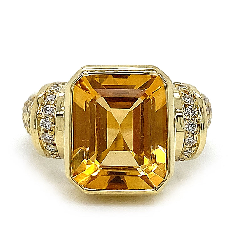Citrine & Diamond Ring