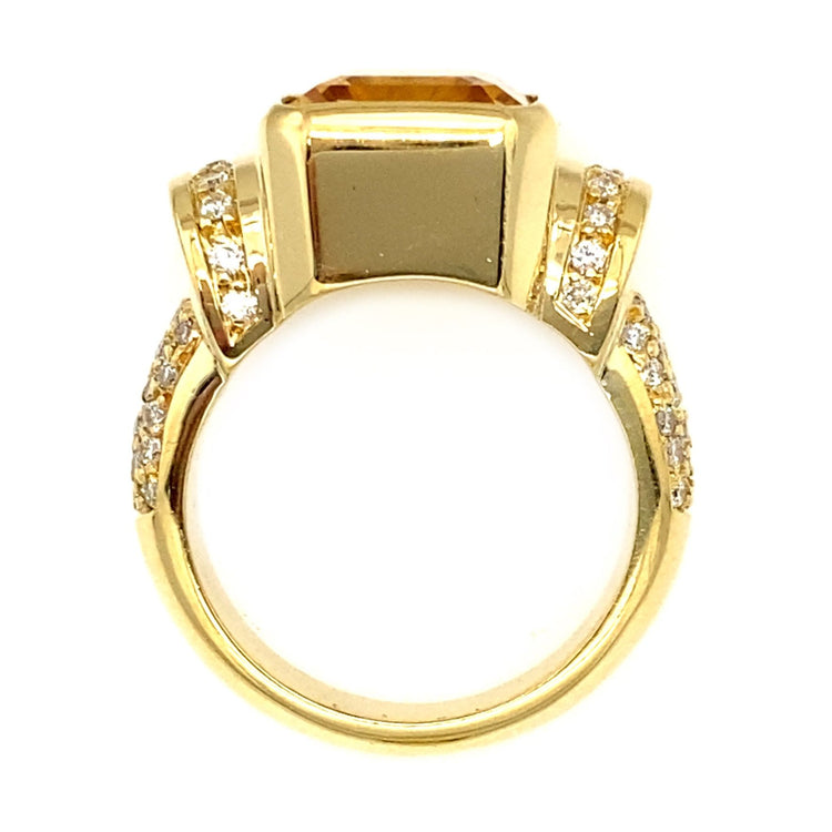 Citrine & Diamond Ring