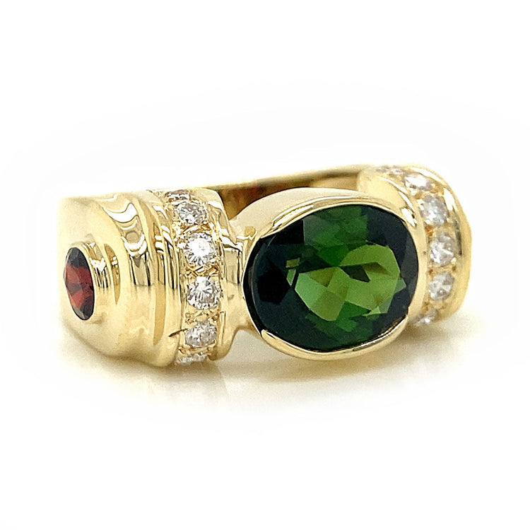 Tourmaline & Ruby Ring