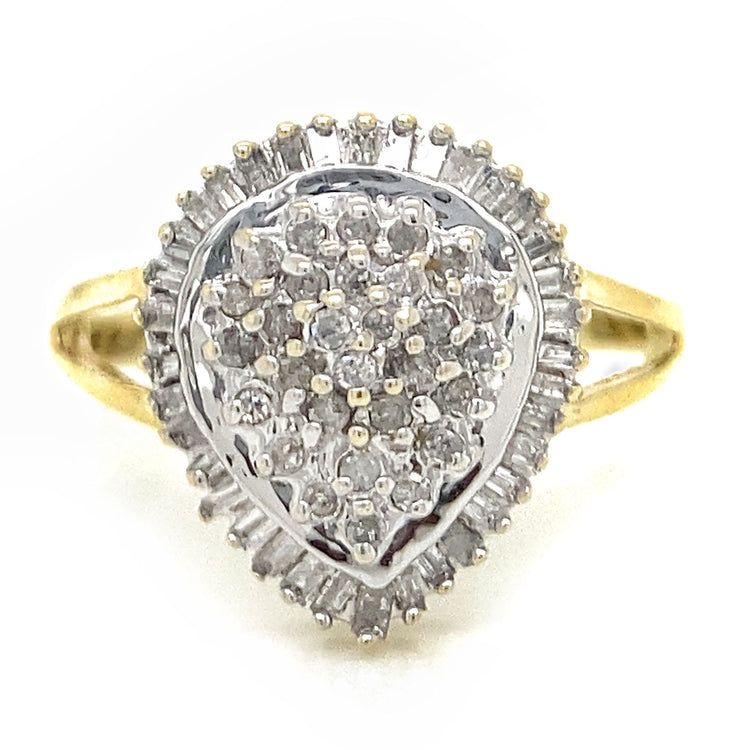Pear Cluster Diamond Ring