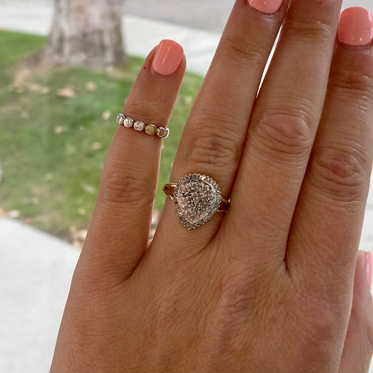 Pear Cluster Diamond Ring