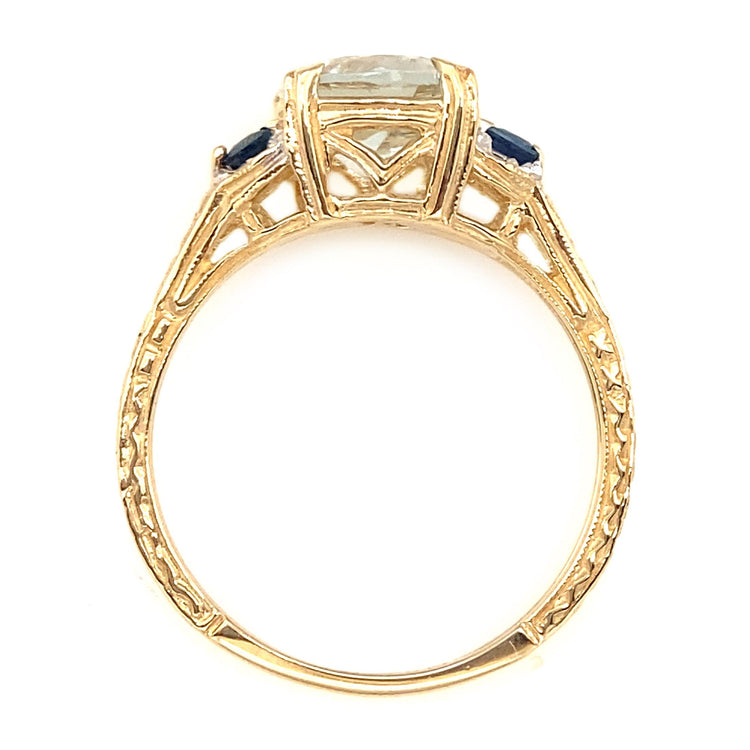 Aquamarine & Sapphire Ring