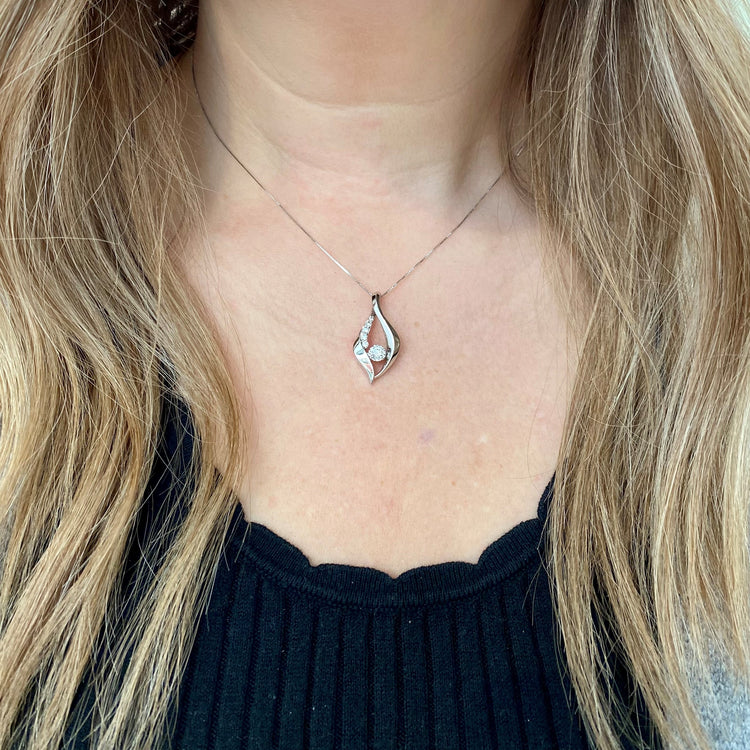 Swirl Diamond Necklace