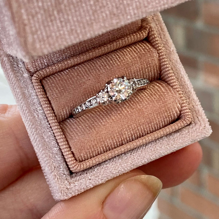 Heart Accent Three Stone Diamond Ring