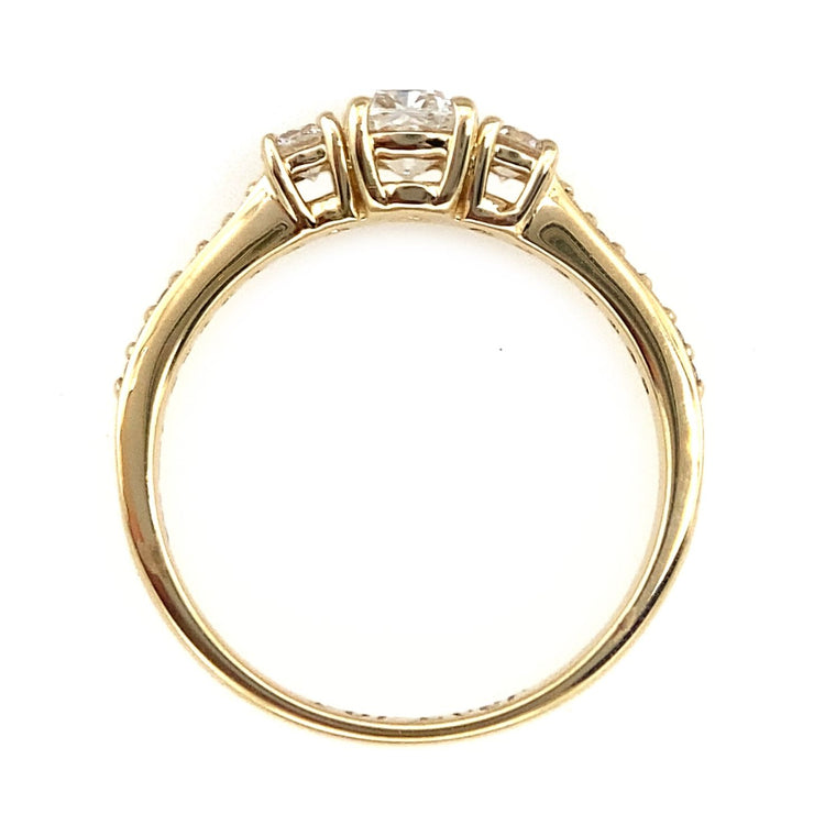 Cushion Cut Three Stone Diamond Ring