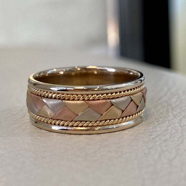 Tri-Gold Braided Band