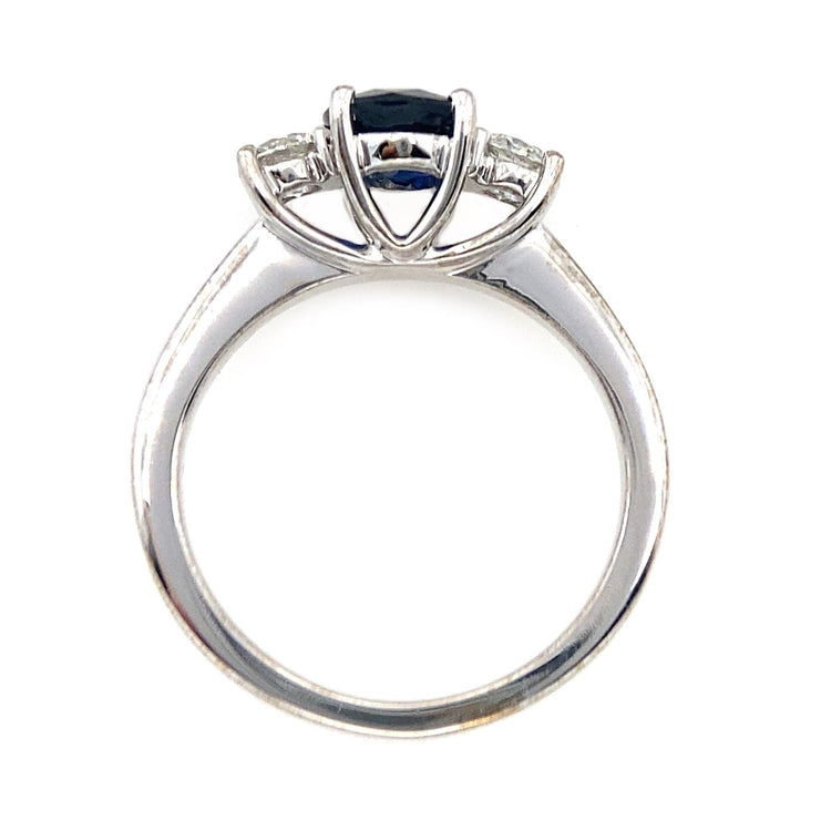 Sapphire & Diamond Three Stone Ring