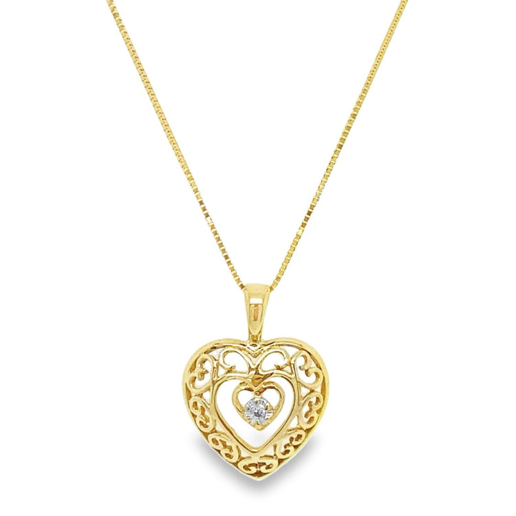 Diamond Filigree Heart Necklace