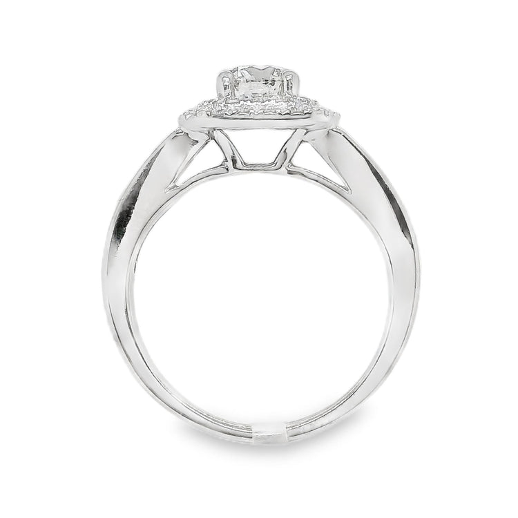 1.00TCW Double Halo Diamond Ring