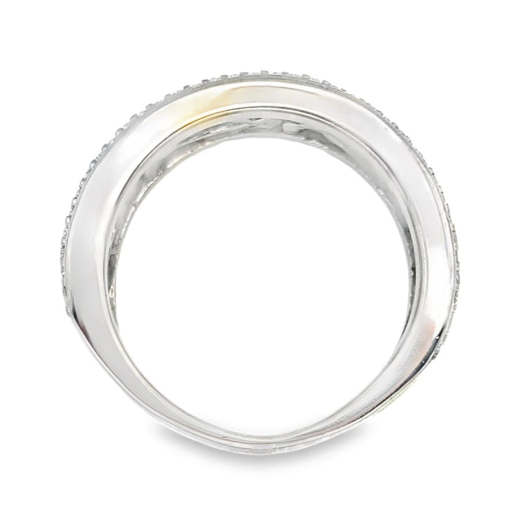 Open Floral Wide Diamond Band