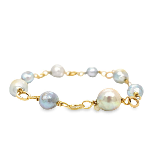 White & Grey Freshwater Pearl Bracelet