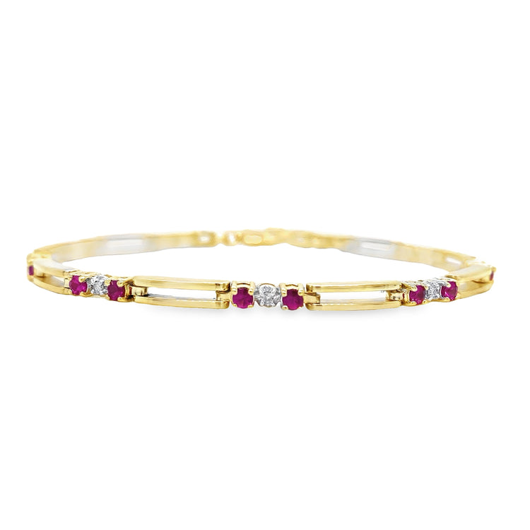 Lab Grown Ruby & Diamond Bracelet