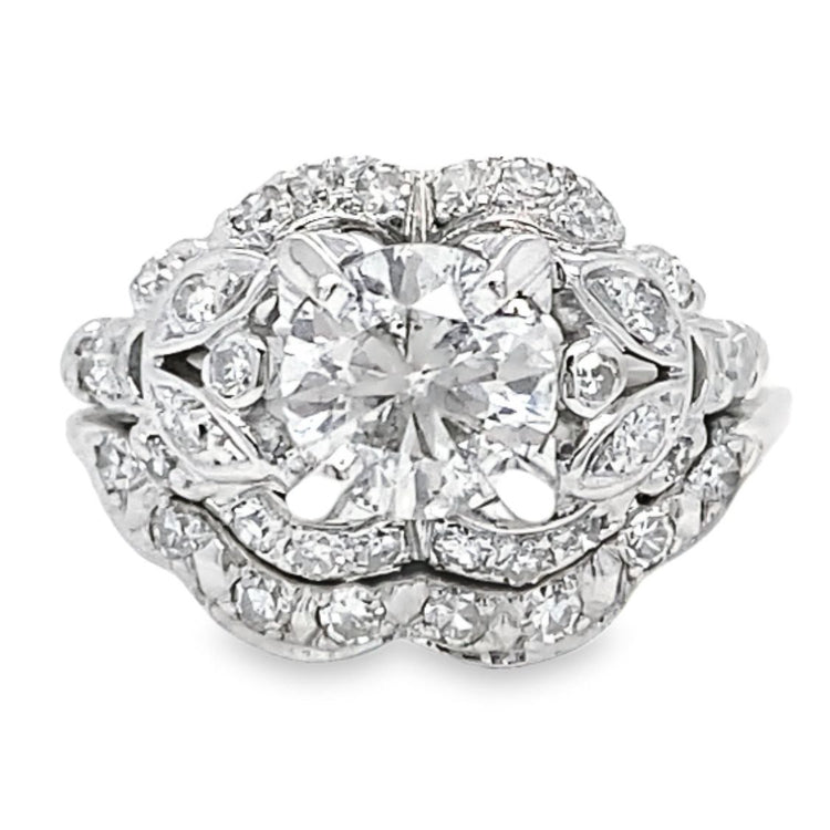 Vintage Style Diamond Wedding Set