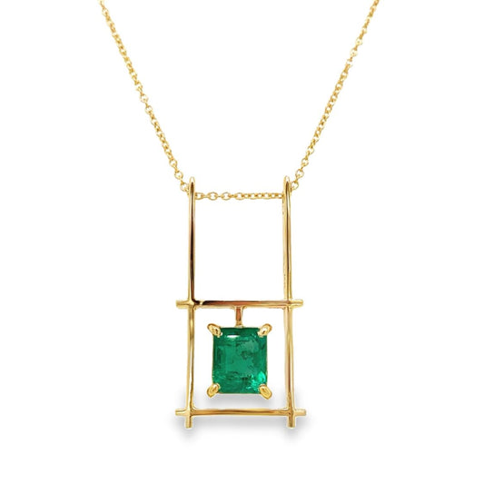 Geometric Emerald Necklace