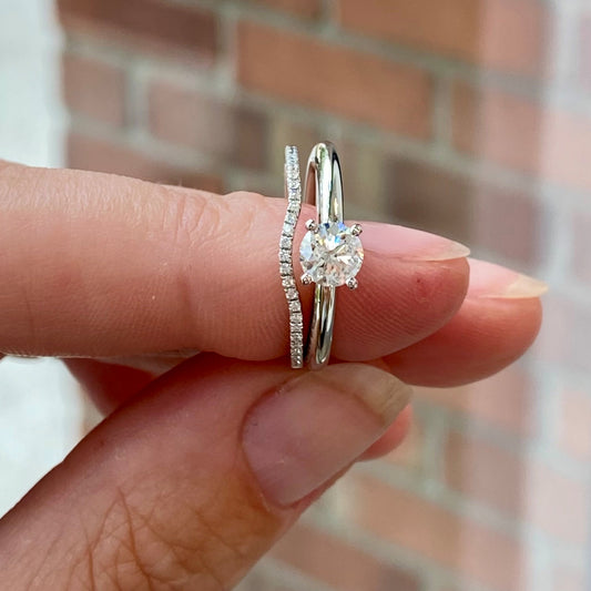 Dainty Curved Diamond Band by Simon G