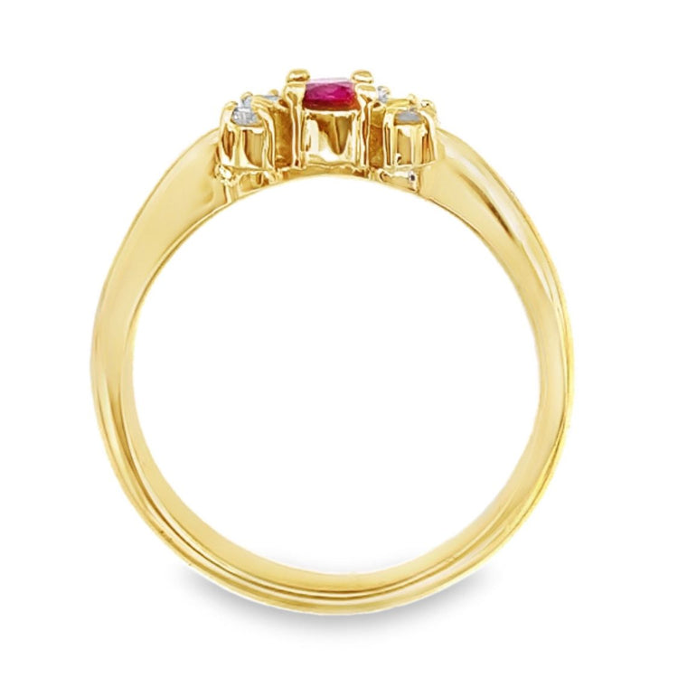 Asymmetrical Ruby & Diamond Ring