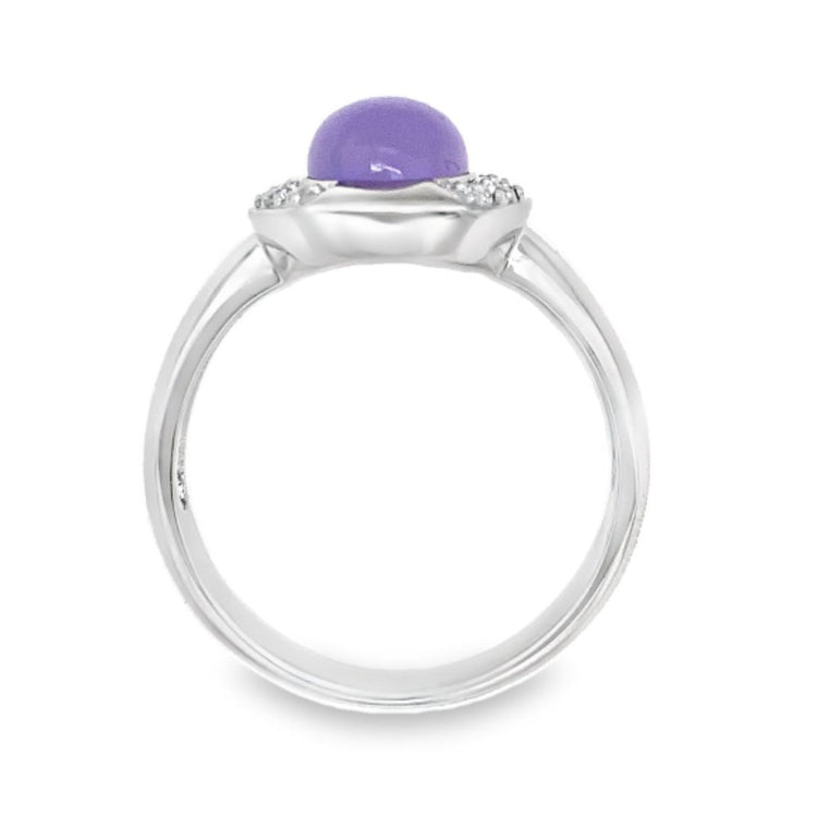 Purple Jade & Diamond Ring