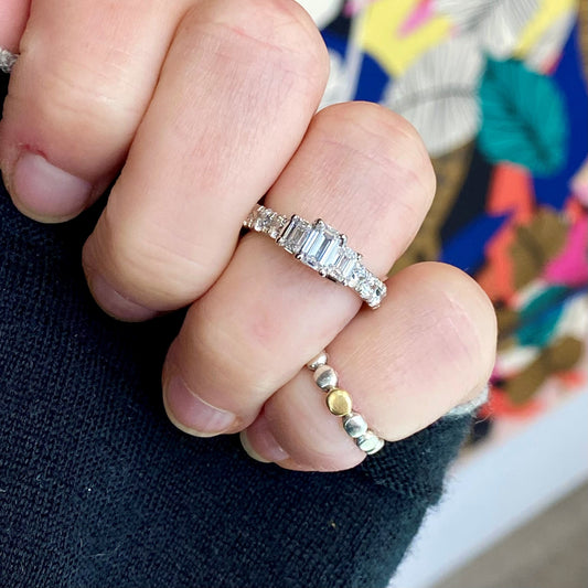 2.00TCW Emerald Cut Three Stone Ring