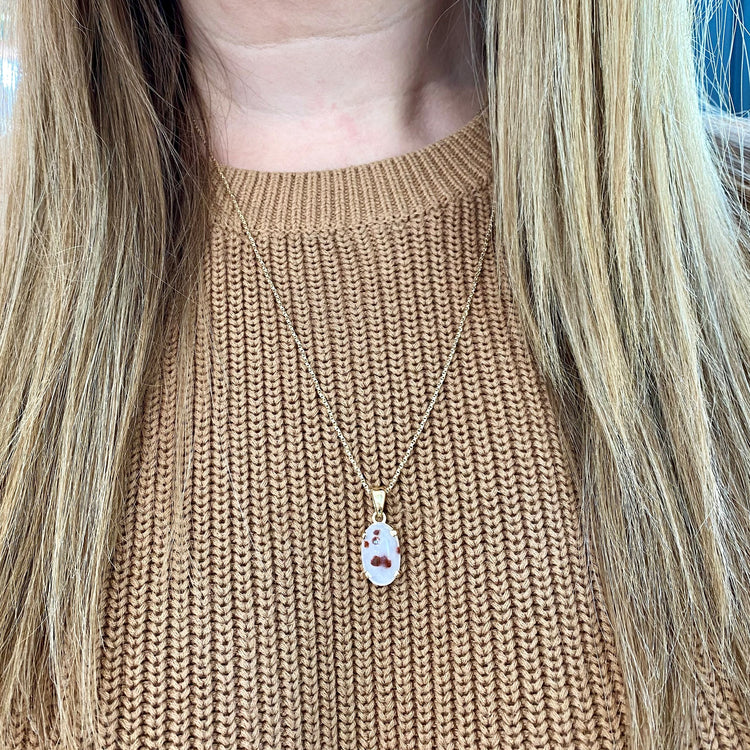 Oval Spotted Quartz Necklace