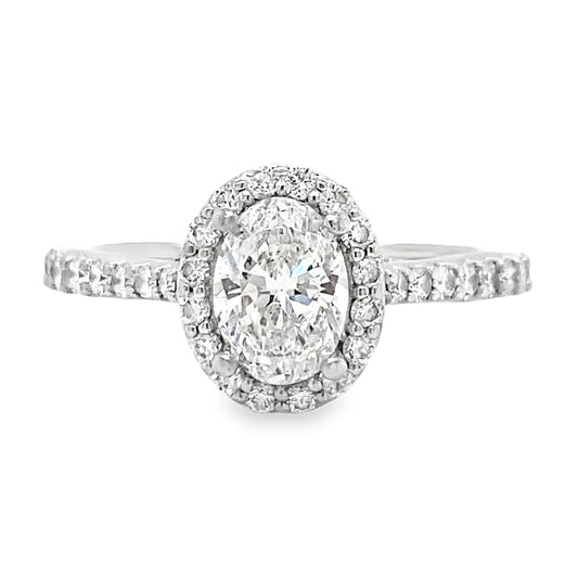 Platinum Diamond Halo Ring by Birks