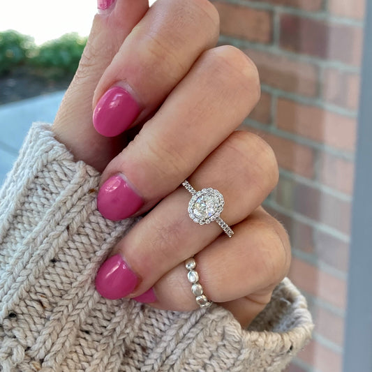 Platinum Diamond Halo Ring by Birks