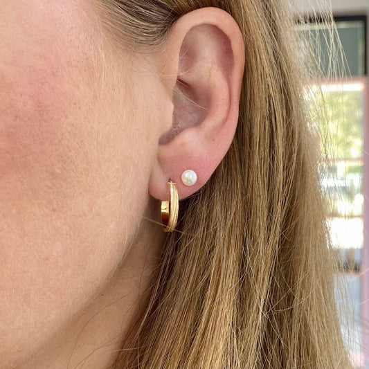 Textured Concave Hoop Earrings