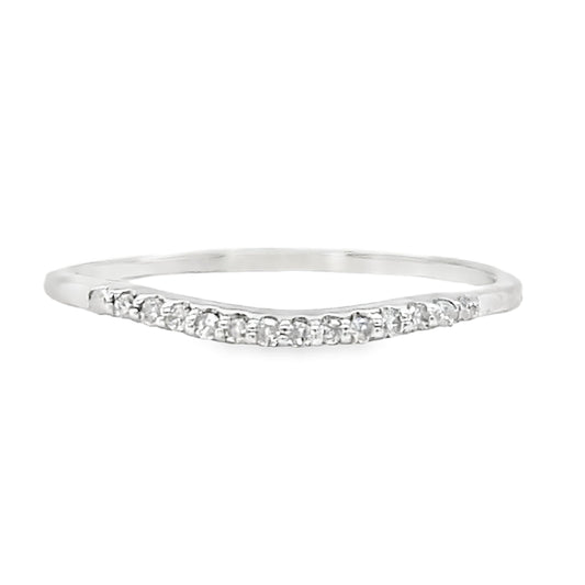 Very Dainty Curved Diamond Band