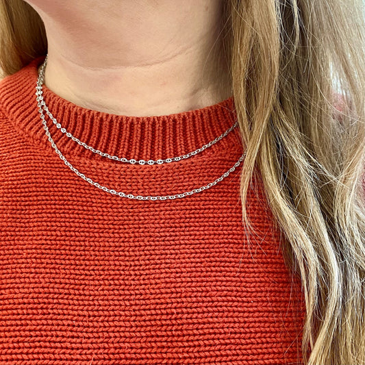 Diamond Cut Double Layer Marine Necklace